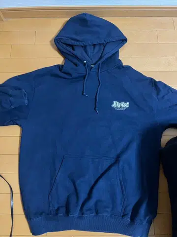 XLARGE 네이비 후드 부착 후드티