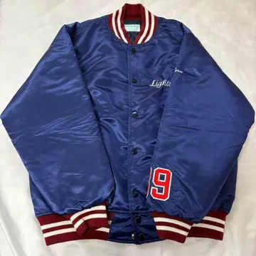 새상품급 빈티지 바시티 자켓 아메카지 구제 의류 파랑 와펜 자수 아우터