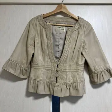 그레이스 콘티넨탈 베이지 가죽 자켓