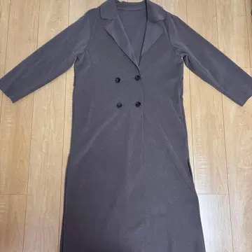 GRL 브라운 더블 브레스트 롱 코트 L