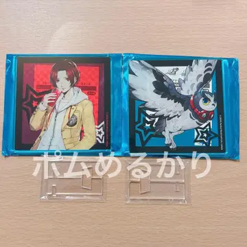 페르소나 5 Animax Cafe 아크릴 스탠드 코스터 주인공 르페르