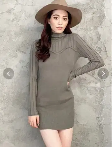 GYDA 베어 디자인 니트 타이 원피스