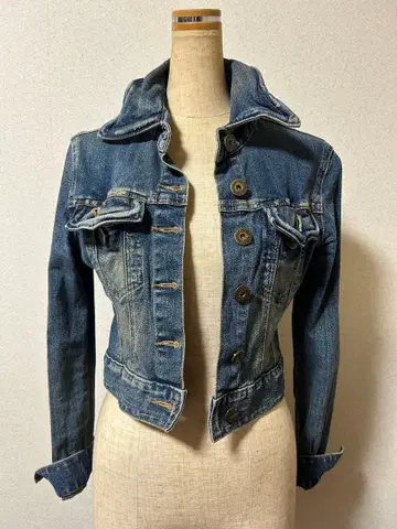 데님 블루 크롭 자켓