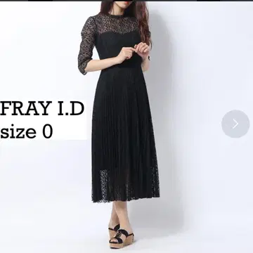 새상품급 정가 3만 7천 엔 FRAY I.D 레이스 플리츠 드레스