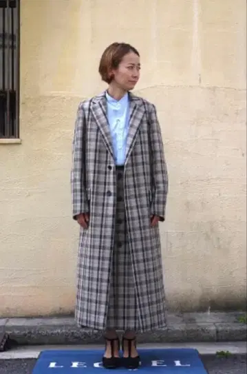 [ 새상품급 ] AURALEE 오라리 더블 페이스 체크 체스터 코트