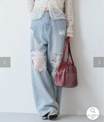 레이스 데님 팬츠 kastane