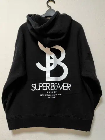 슈퍼 비버 후드티 M 사이즈 블랙 하자 있음