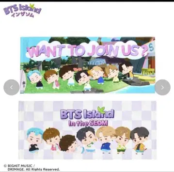 BTS 인더섬 페이스 타월 시마무라 정국 지민 뷔 퍼플