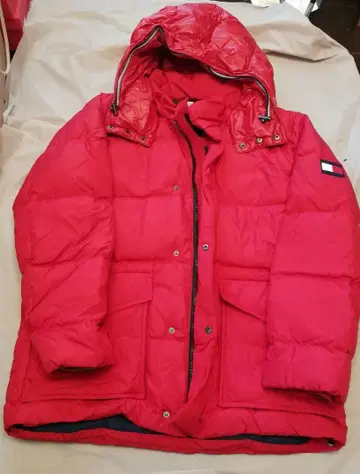 Tommy Hilfiger 후드 부착 다운 자켓 L 레드