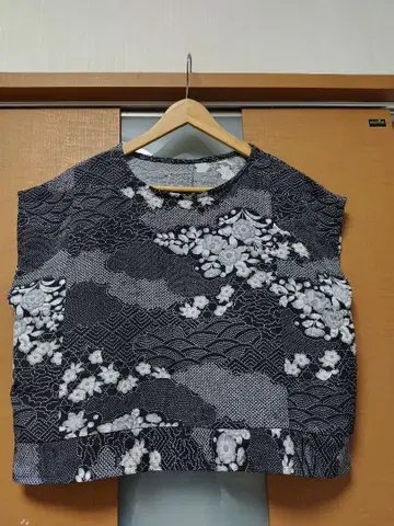 기모노 리메이크, 블랙 츠지가하나, 순수 실크, 튜닉