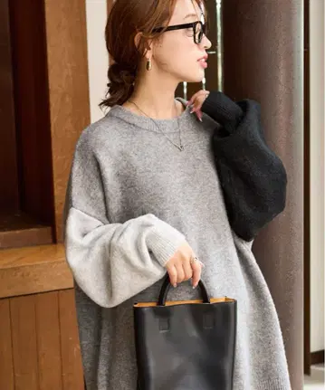 FREAK'S STORE 소매 클레이지 오버 니트 풀오버