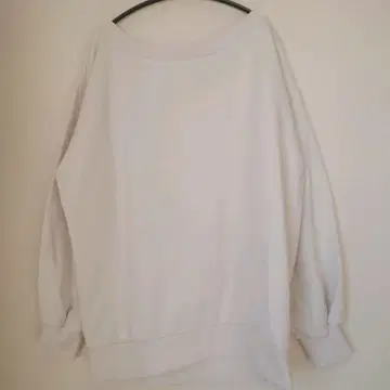 긴팔 맨투맨 오프숄더 무지 흰색 화이트 루즈핏 프리