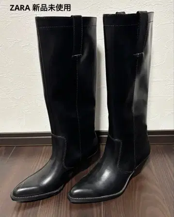 [ 미사용 새상품! ZARA ] 택 없음 미사용 새상품! 블랙 롱 부츠