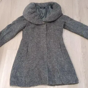 그레이 울 혼방 롱 코트