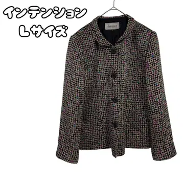 텐션 실크 혼방 트위드풍 자켓 컬러풀 도트 무늬 (11호)
