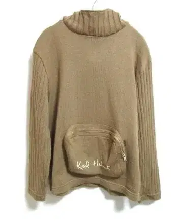 Karl Helmut 칼 헬무트 절개 니트 후드티 입체 포켓