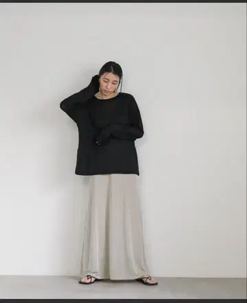 플레어 스커트 롱 기장