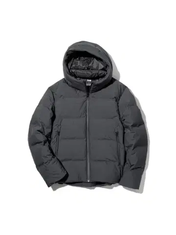 유니클로 심리스 다운 후드티/XL/그레이