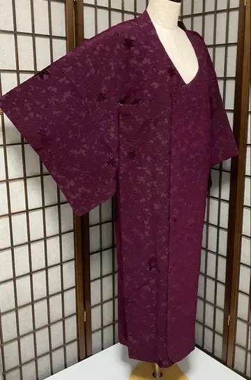 C995 순수 실크 겨울용 비로드 린나 코트 롱 새상품급 기모노