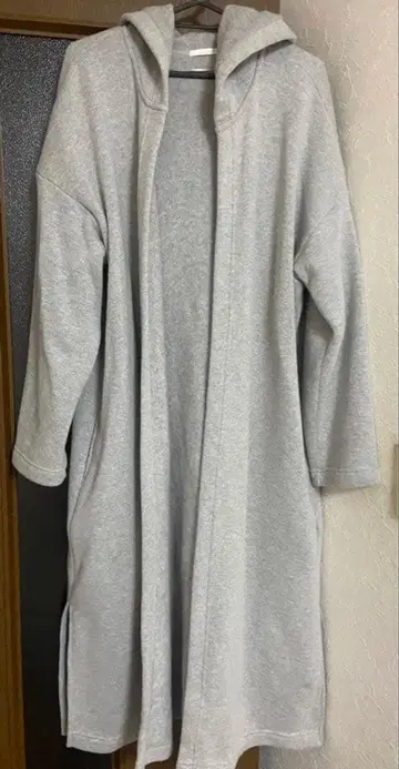GU 후드 부착 롱 가운 롱 가디건 코디 가디건 롱 코트