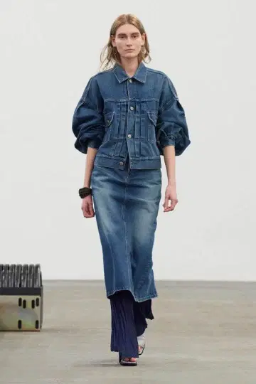 HYKE BALOON SLEEVE DENIM JACKET