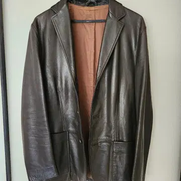 다크 브라운 천연 가죽 싱글 라이더 자켓