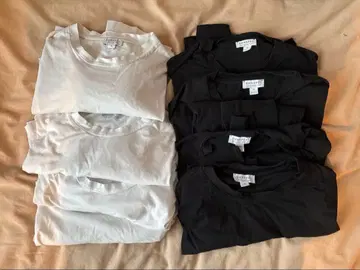 세트 판매! 롱 슬리브 (미드 웨이트) 리비에라 화이트 블랙 8장