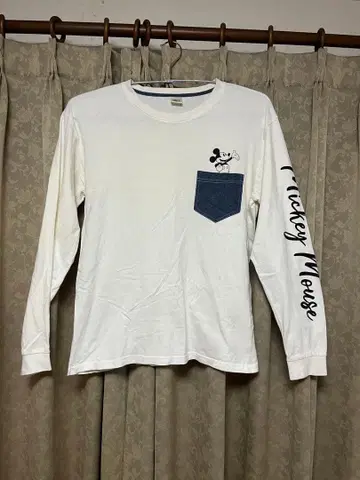 미키마우스 긴팔 T셔츠 화이트