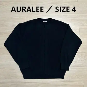 AURALEE 미들 게이지 리브 가디건 블랙 사이즈 4 오라리