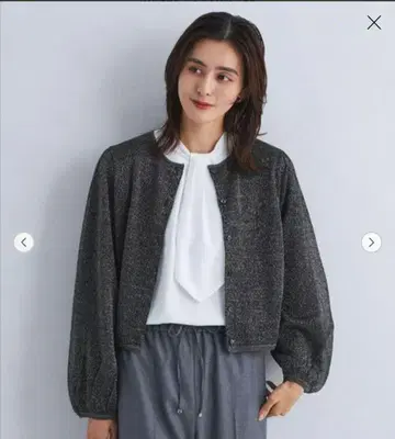 UNITED ARROWS 시어 라메 니트 가디건