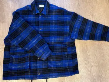 W.W.G 파랑 블랙 체크 캐주얼 자켓