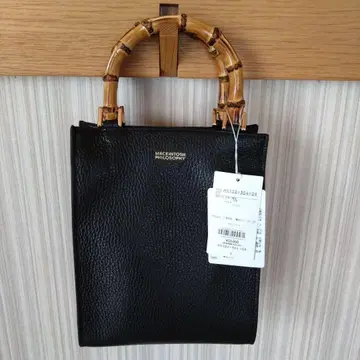 미사용품! 매킨토시 철학 대나무 미니 가죽 미니백 블랙