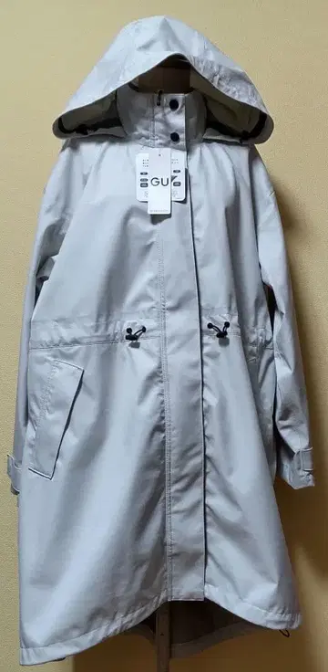 GU 멀티 블록 그레이 롱 코트