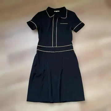 Mode Louis 배색 파이핑 살롱 원피스