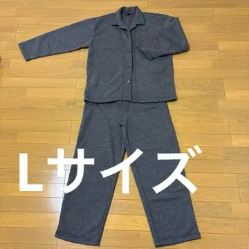 그레이 코튼 혼방 파자마 세트