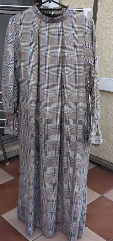 레이빔즈 체크 롱 원피스