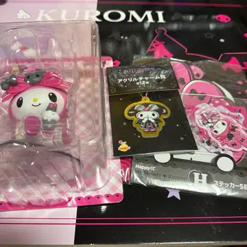 마이멜로디 피규어 아크릴 참 스티커 세트