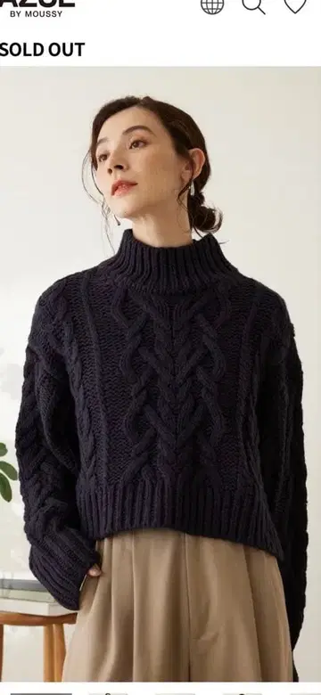 [ crie conforto ] 케이블 숏 니트