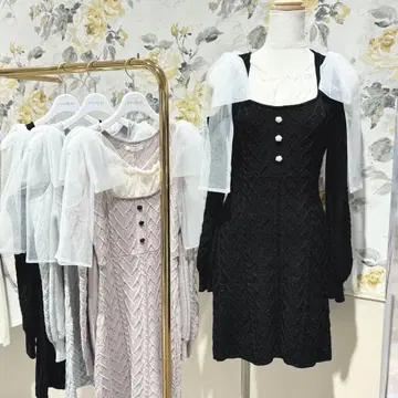 evelyn 에블린 하트 오프숄더 리본 OP 미나세 사라라