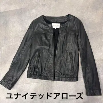 BEAUTY & YOUTH 블랙 가죽 자켓 M