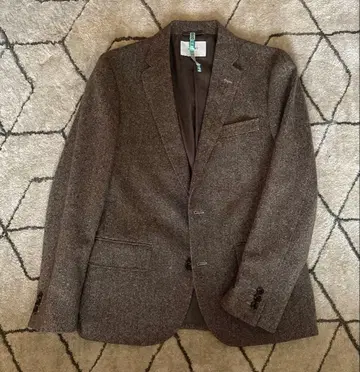 INHERIT 울 혼방 트위드 브라운 테일러드 자켓