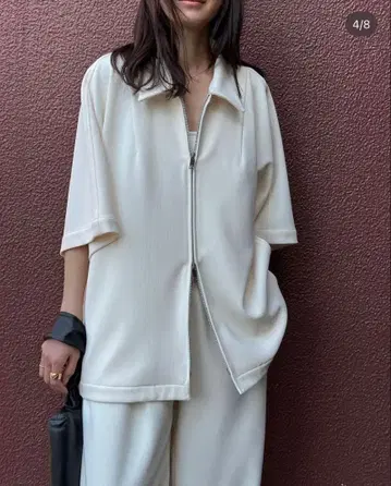 [ CLANE ] RIB STRIPE ZIP SHIRT size1