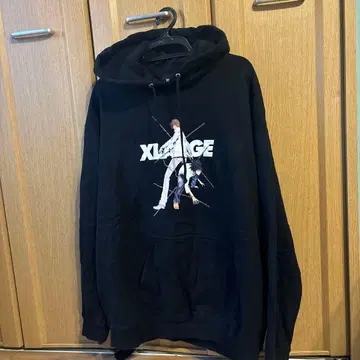 XLARGE 블랙 후드 부착 후드티 M