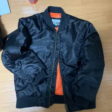 PRO CLUB MA-1 자켓 블랙 오렌지 안감