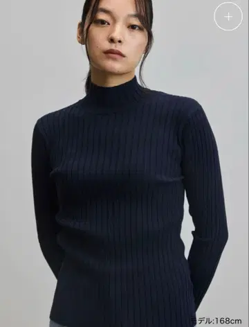 택 포함 새상품 SOEJU 소쥬 와이드 리브 터틀넥 니트