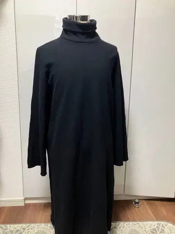 kujaku 터틀넥 롱 기장 울 티셔츠