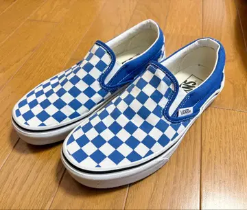 VANS 반스 슬립온 체커 블루 23cm