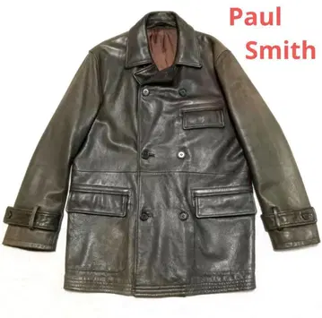Paul Smith 소가죽 가죽 코트 카 코트 가죽 자켓 가죽 점퍼