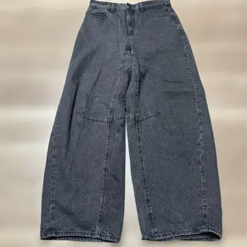 GU 와이드 레그 데님 L 사이즈 다크 그레이