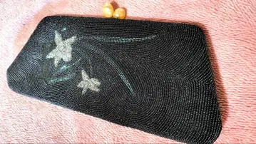 비즈백 블랙 창포 클러치백